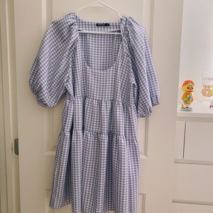 Nasty Gal Purple Gingham Dress